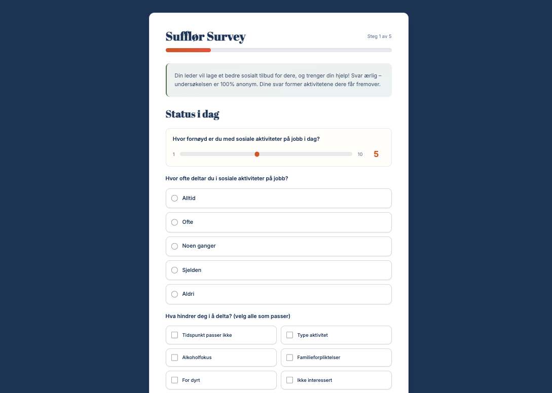 Sufflør Survey